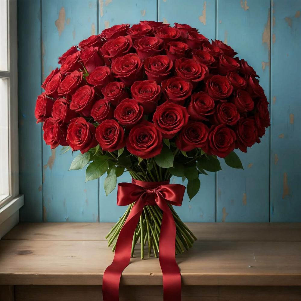 Букет Красные розы Блэк Меджик в Шудаяге