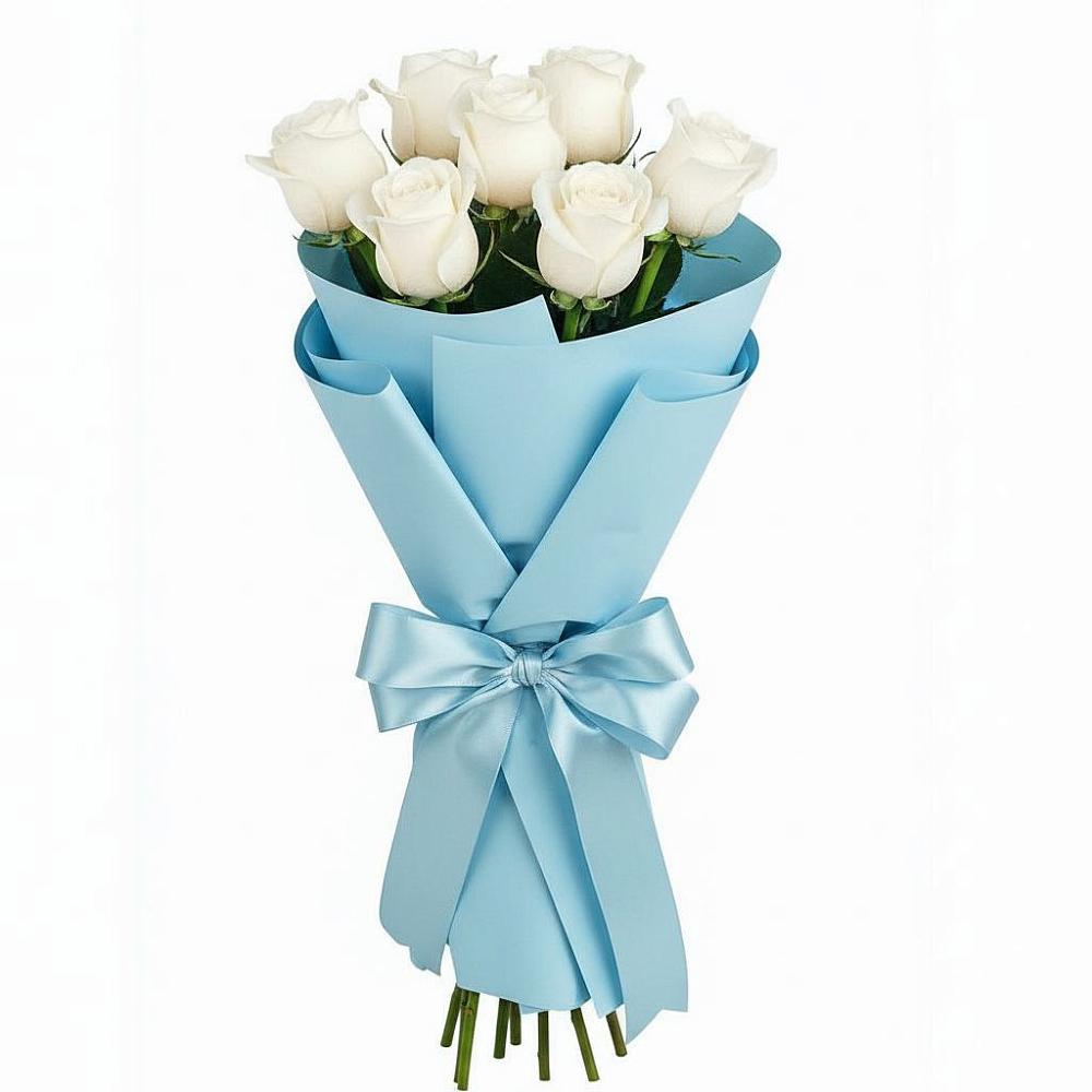 Букет 7 белых роз Проуд в Шудаяге