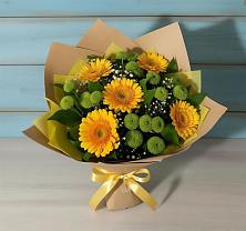 Букет цветов из:  Герберы и Хризантемы в Шудаяге
