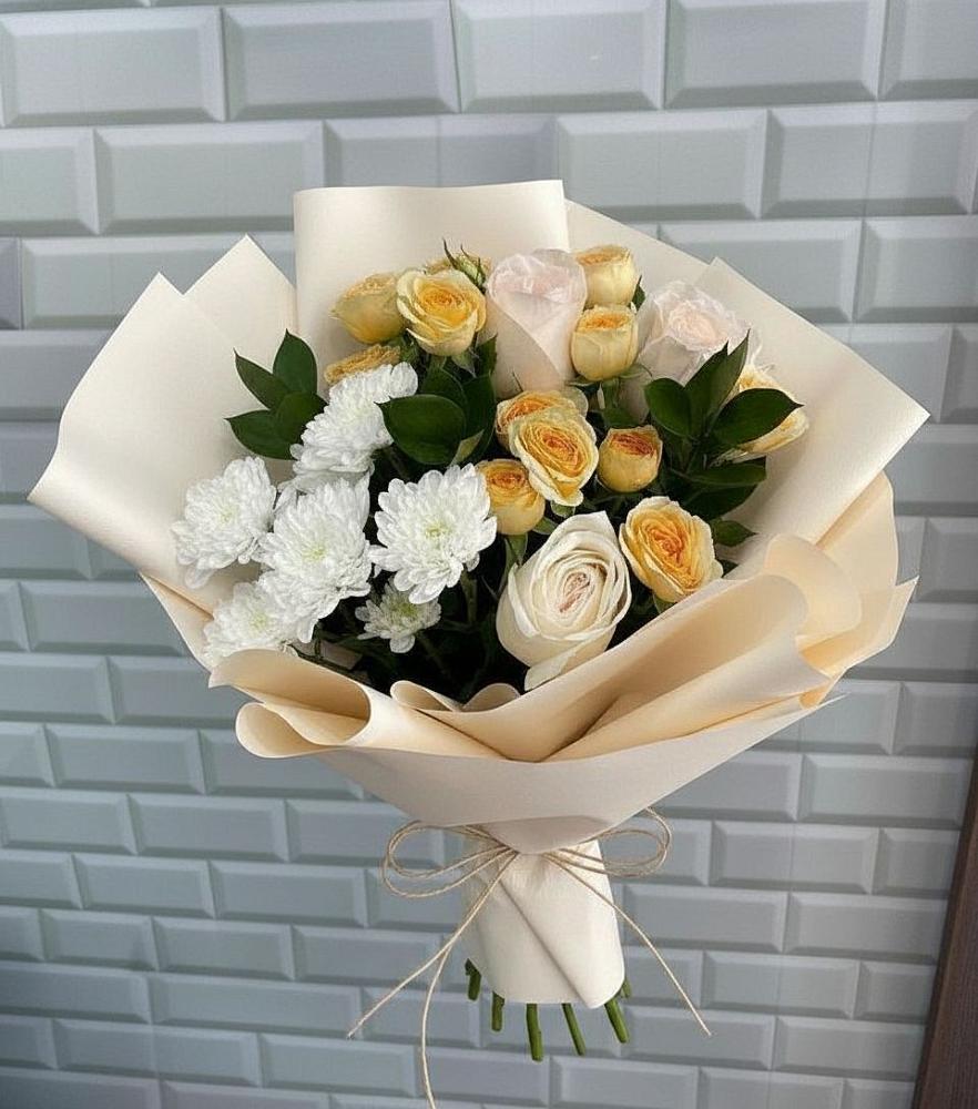 Букет цветов из: Розы и Хризантемы в Шудаяге
