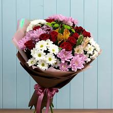 Букет цветов из:  Розы, Хризантемы и Альстромерии #REPLACE_PRED# Шудаяге