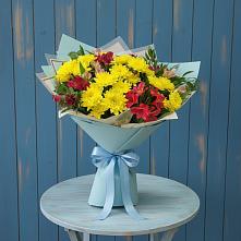 Букет цветов из:  Альстромерии и Хризантемы в Шудаяге