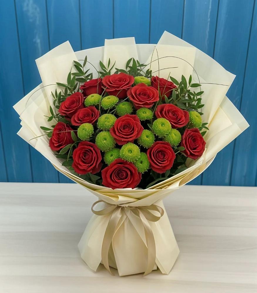 Букет цветов из: Розы и Хризантемы в Шудаяге