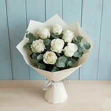 Букет Белые розы в Эвкалипте #REPLACE_PRED# Шудаяге