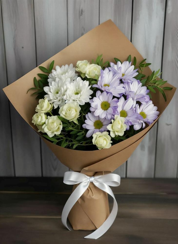 Букет цветов из: Хризантемы и Розы в Шудаяге
